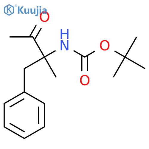 tert-butyl N-(2-methyl-3-oxo-1-phenylbutan-2-yl)carbamate structure