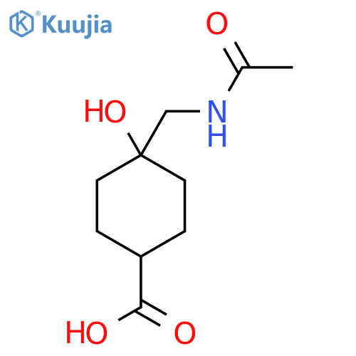 4-(Acetamidomethyl)-4-hydroxycyclohexane-1-carboxylic acid structure