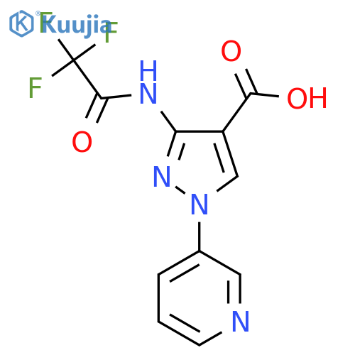 1-(pyridin-3-yl)-3-(2,2,2-trifluoroacetamido)-1H-pyrazole-4-carboxylic acid structure