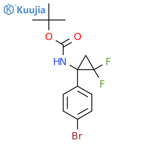 tert-butyl N-1-(4-bromophenyl)-2,2-difluorocyclopropylcarbamate structure