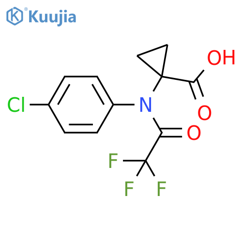 1-N-(4-chlorophenyl)-2,2,2-trifluoroacetamidocyclopropane-1-carboxylic acid structure