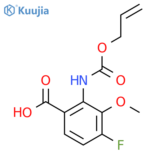 4-fluoro-3-methoxy-2-{(prop-2-en-1-yloxy)carbonylamino}benzoic acid structure