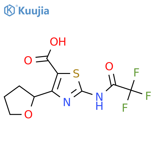 4-(Oxolan-2-yl)-2-(2,2,2-trifluoroacetamido)-1,3-thiazole-5-carboxylic acid structure