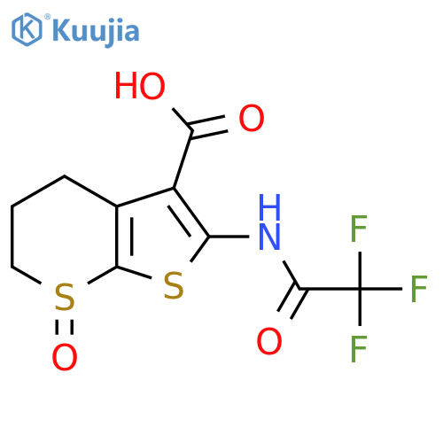 1-oxo-6-(2,2,2-trifluoroacetamido)-2H,3H,4H-1lambda4-thieno2,3-bthiopyran-5-carboxylic acid structure
