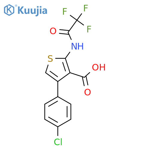 4-(4-Chlorophenyl)-2-(2,2,2-trifluoroacetamido)thiophene-3-carboxylic acid structure