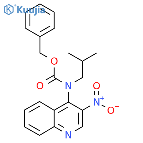benzyl N-(2-methylpropyl)-N-(3-nitroquinolin-4-yl)carbamate structure