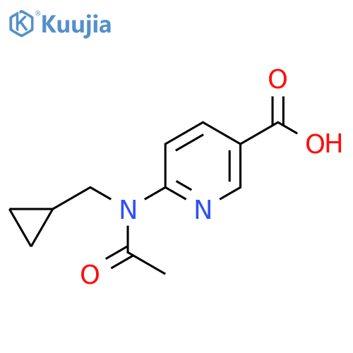 6-N-(cyclopropylmethyl)acetamidopyridine-3-carboxylic acid structure