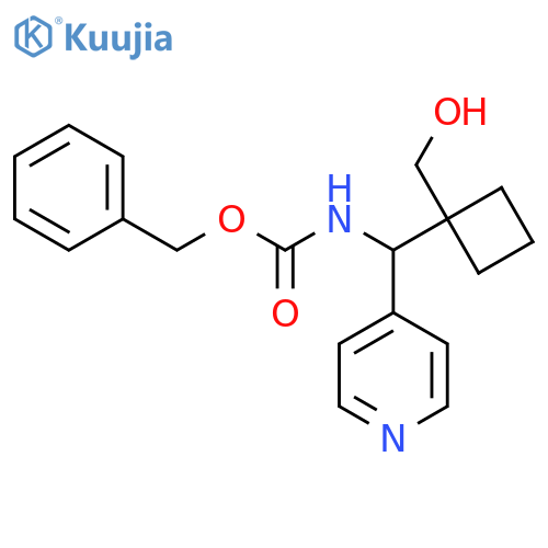 benzyl N-{1-(hydroxymethyl)cyclobutyl(pyridin-4-yl)methyl}carbamate structure