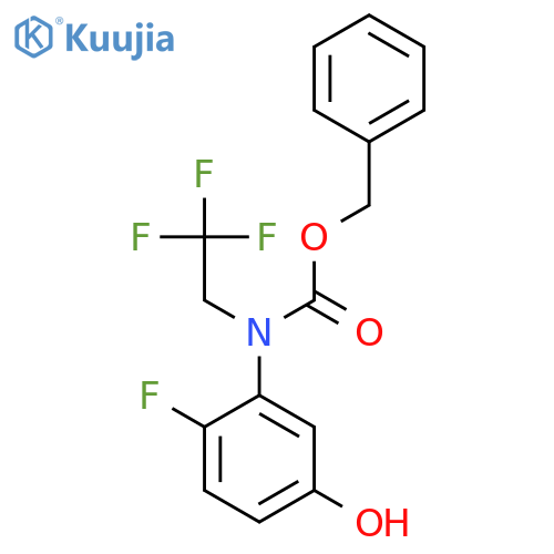 benzyl N-(2-fluoro-5-hydroxyphenyl)-N-(2,2,2-trifluoroethyl)carbamate structure