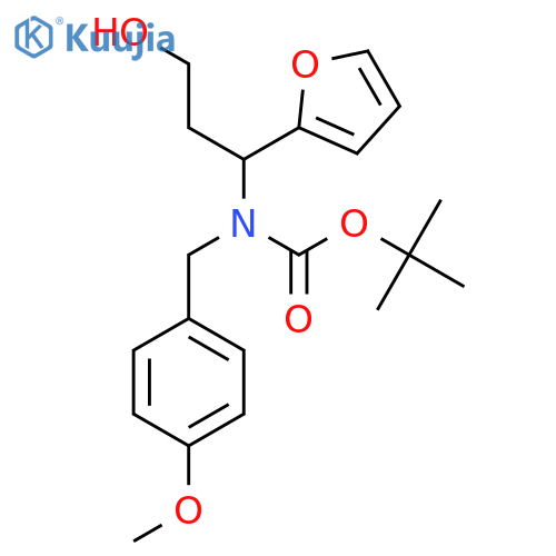 tert-butyl N-1-(furan-2-yl)-3-hydroxypropyl-N-(4-methoxyphenyl)methylcarbamate structure