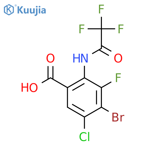 4-Bromo-5-chloro-3-fluoro-2-(2,2,2-trifluoroacetamido)benzoic acid structure