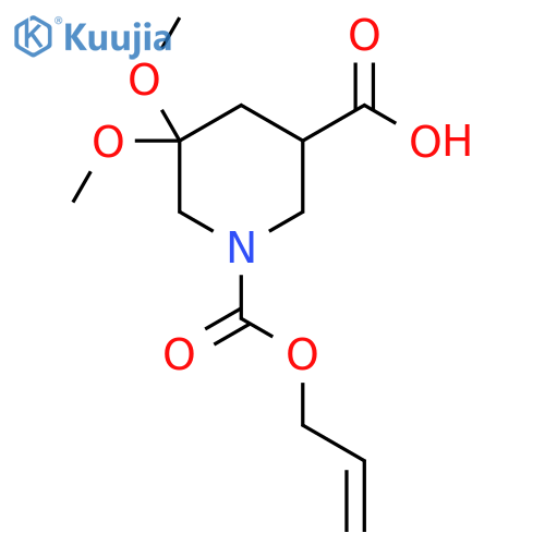 5,5-Dimethoxy-1-[(prop-2-en-1-yloxy)carbonyl]piperidine-3-carboxylic acid structure
