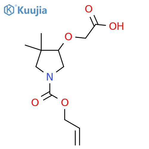 2-({4,4-dimethyl-1-(prop-2-en-1-yloxy)carbonylpyrrolidin-3-yl}oxy)acetic acid structure