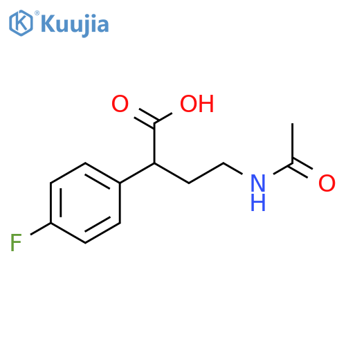 4-Acetamido-2-(4-fluorophenyl)butanoic acid structure