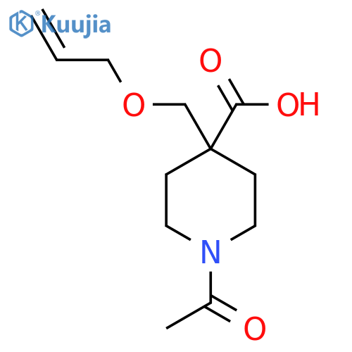 1-acetyl-4-(prop-2-en-1-yloxy)methylpiperidine-4-carboxylic acid structure