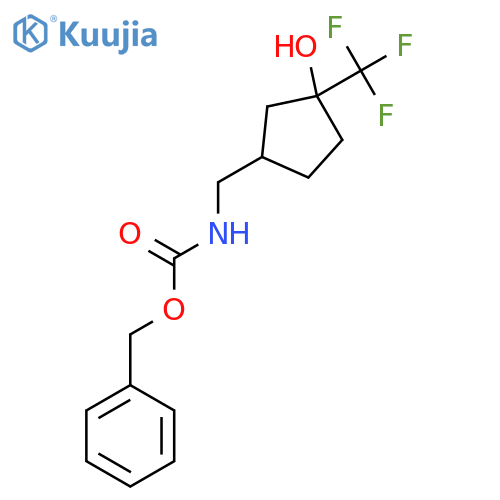 benzyl N-{[3-hydroxy-3-(trifluoromethyl)cyclopentyl]methyl}carbamate structure