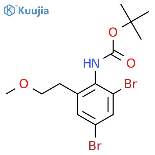 tert-butyl N-2,4-dibromo-6-(2-methoxyethyl)phenylcarbamate structure