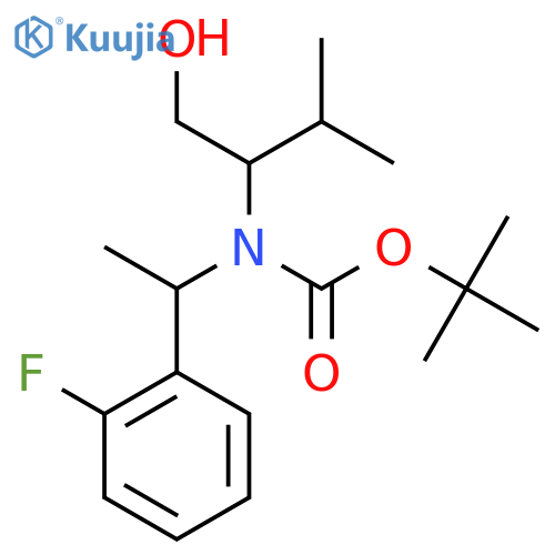 tert-butyl N-1-(2-fluorophenyl)ethyl-N-(1-hydroxy-3-methylbutan-2-yl)carbamate structure