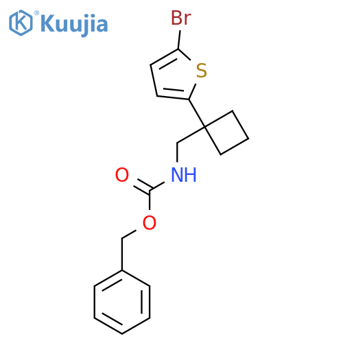 benzyl N-{1-(5-bromothiophen-2-yl)cyclobutylmethyl}carbamate structure