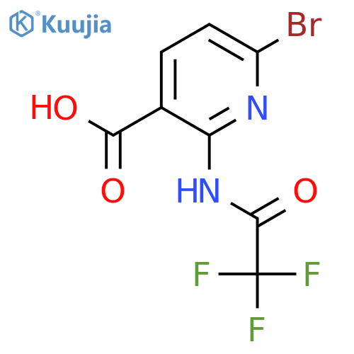 6-Bromo-2-(2,2,2-trifluoroacetamido)pyridine-3-carboxylic acid structure