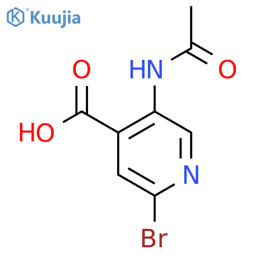2-Bromo-5-acetamidopyridine-4-carboxylic acid structure