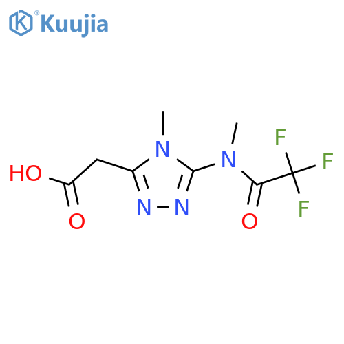 2-4-methyl-5-(2,2,2-trifluoro-N-methylacetamido)-4H-1,2,4-triazol-3-ylacetic acid structure