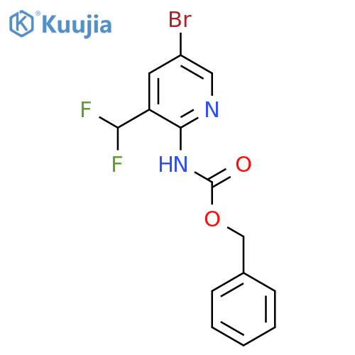 benzyl N-[5-bromo-3-(difluoromethyl)pyridin-2-yl]carbamate structure