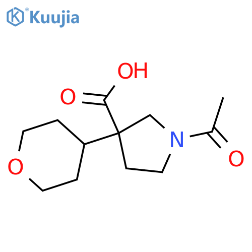 1-Acetyl-3-(oxan-4-yl)pyrrolidine-3-carboxylic acid structure