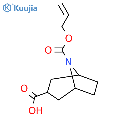 8-(prop-2-en-1-yloxy)carbonyl-8-azabicyclo3.2.1octane-3-carboxylic acid structure