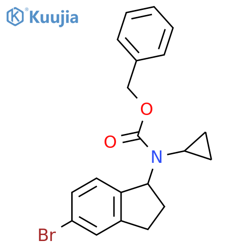 benzyl N-(5-bromo-2,3-dihydro-1H-inden-1-yl)-N-cyclopropylcarbamate structure