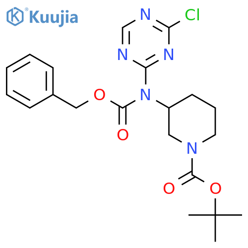 Tert-butyl 3-{[(benzyloxy)carbonyl](4-chloro-1,3,5-triazin-2-yl)amino}piperidine-1-carboxylate structure