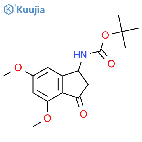 tert-butyl N-(4,6-dimethoxy-3-oxo-2,3-dihydro-1H-inden-1-yl)carbamate structure