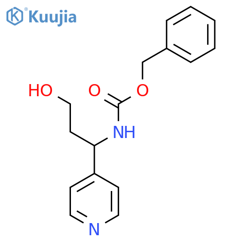 benzyl N-3-hydroxy-1-(pyridin-4-yl)propylcarbamate structure