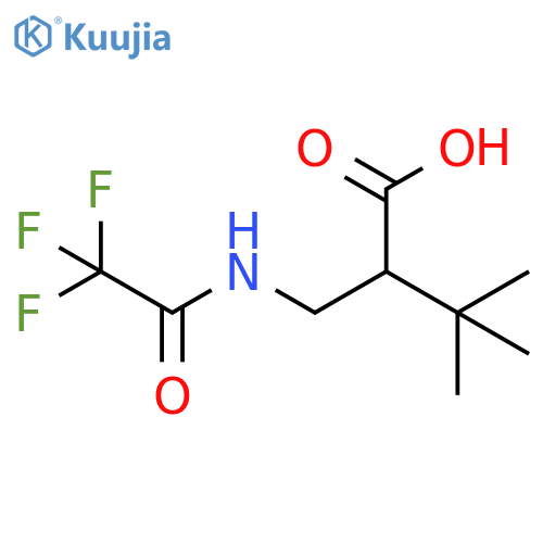 3,3-dimethyl-2-(2,2,2-trifluoroacetamido)methylbutanoic acid structure