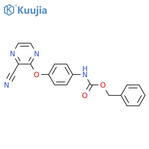 benzyl N-{4-(3-cyanopyrazin-2-yl)oxyphenyl}carbamate structure