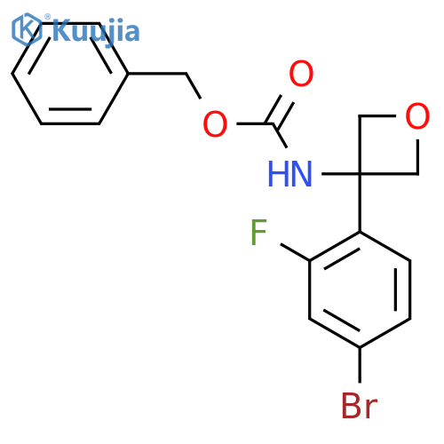 benzyl N-[3-(4-bromo-2-fluorophenyl)oxetan-3-yl]carbamate structure