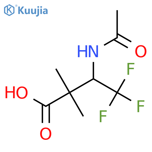 3-Acetamido-4,4,4-trifluoro-2,2-dimethylbutanoic acid structure