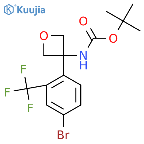 tert-butyl N-{3-4-bromo-2-(trifluoromethyl)phenyloxetan-3-yl}carbamate structure