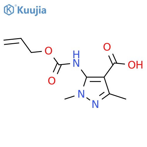 1,3-dimethyl-5-{(prop-2-en-1-yloxy)carbonylamino}-1H-pyrazole-4-carboxylic acid structure