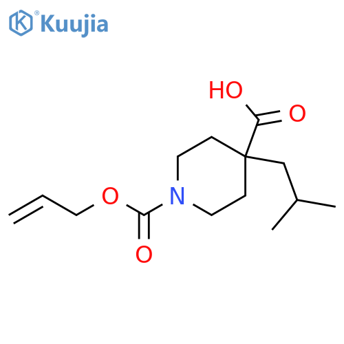 4-(2-methylpropyl)-1-(prop-2-en-1-yloxy)carbonylpiperidine-4-carboxylic acid structure