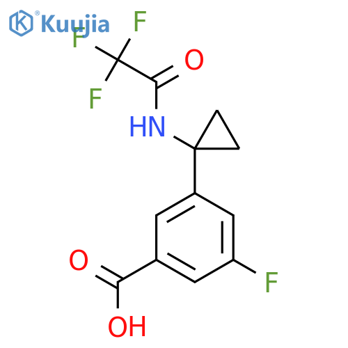 3-fluoro-5-1-(2,2,2-trifluoroacetamido)cyclopropylbenzoic acid structure