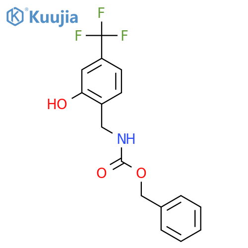 benzyl N-{2-hydroxy-4-(trifluoromethyl)phenylmethyl}carbamate structure