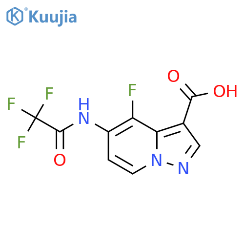 4-fluoro-5-(2,2,2-trifluoroacetamido)pyrazolo1,5-apyridine-3-carboxylic acid structure