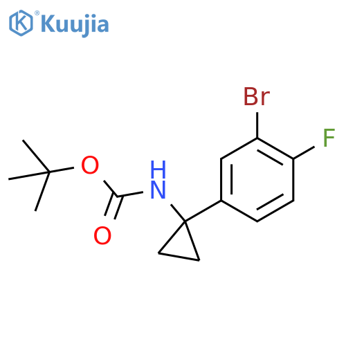 tert-butyl N-1-(3-bromo-4-fluorophenyl)cyclopropylcarbamate structure