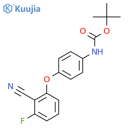 tert-butyl N-4-(2-cyano-3-fluorophenoxy)phenylcarbamate structure