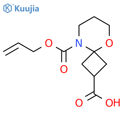 9-(prop-2-en-1-yloxy)carbonyl-5-oxa-9-azaspiro3.5nonane-2-carboxylic acid structure