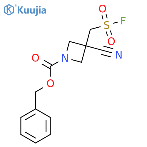 benzyl 3-cyano-3-(fluorosulfonyl)methylazetidine-1-carboxylate structure