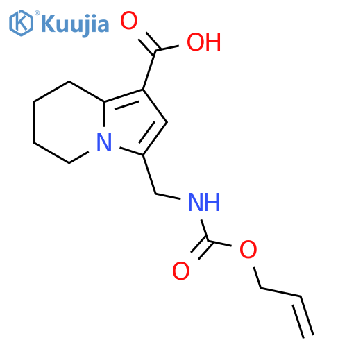 3-({[(Prop-2-en-1-yloxy)carbonyl]amino}methyl)-5,6,7,8-tetrahydroindolizine-1-carboxylic acid structure
