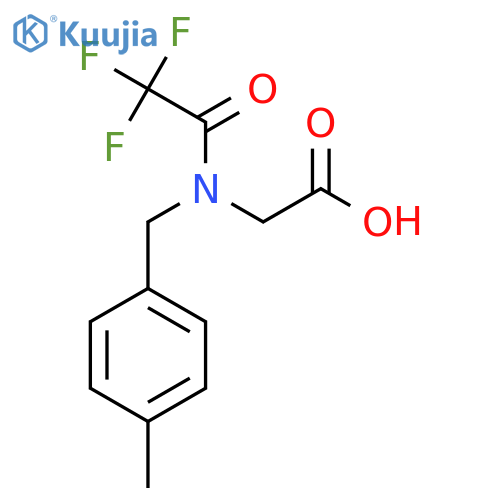 2-{2,2,2-trifluoro-N-[(4-methylphenyl)methyl]acetamido}acetic acid structure