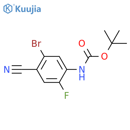 tert-butyl N-(5-bromo-4-cyano-2-fluorophenyl)carbamate structure